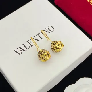 Valentino VLTN Gold Black Spherical Cage Pavé Stones Earrings