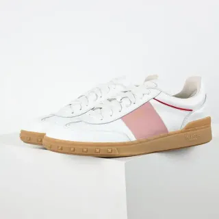 Valentino 白粉色 皮革鞋面 橡皮底 生活方式运动鞋