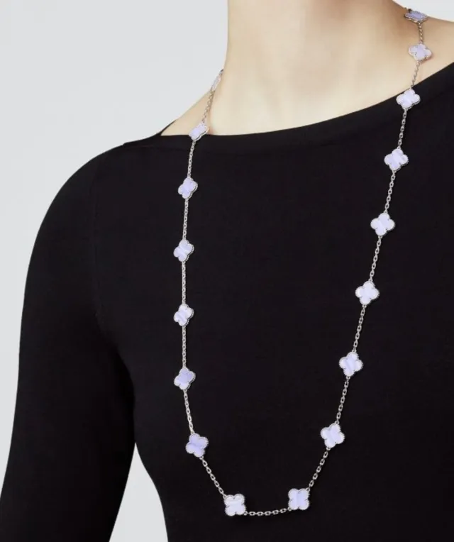 Van Cleef & Arpels Alhambra 20 Motif Colar de Madre-Pérola Branca 9