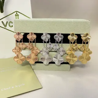 Van Cleef & Arpels Alhambra Four-Leaf Clover Dangling Earrings