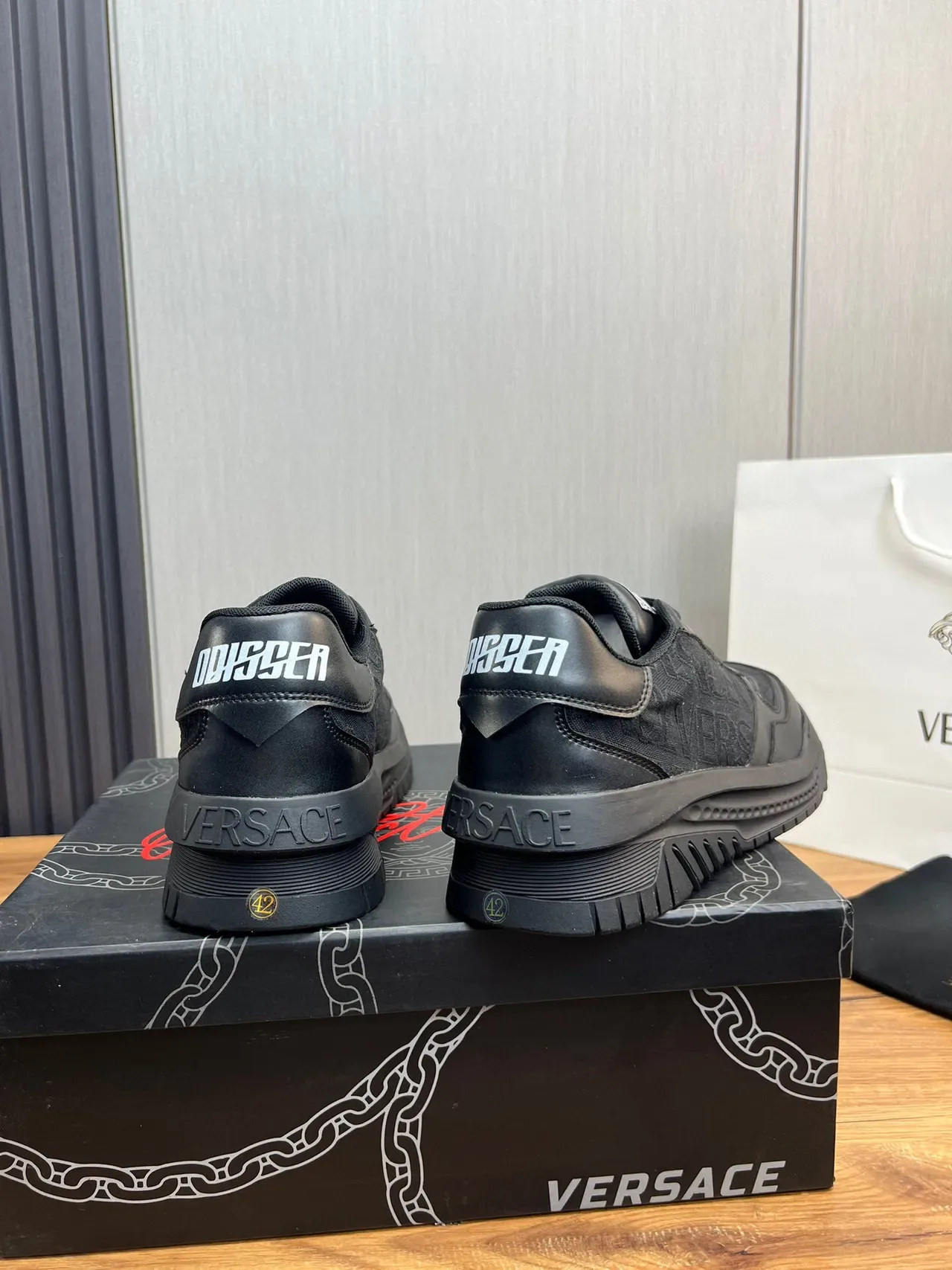 Versace Black Chunky Sole Embossed Greca Pattern Lifestyle Sneakers 2