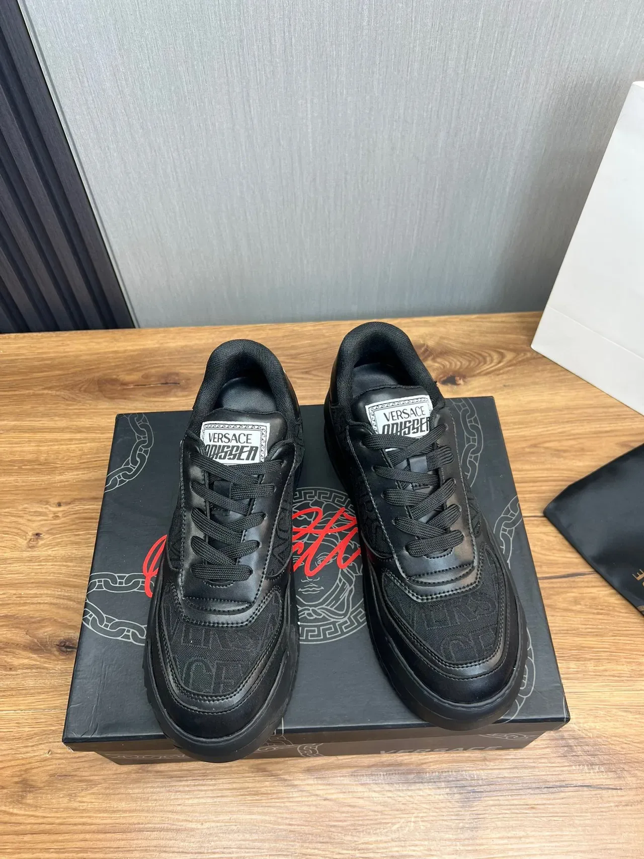 Versace Black Chunky Sole Embossed Greca Pattern Lifestyle Sneakers 3