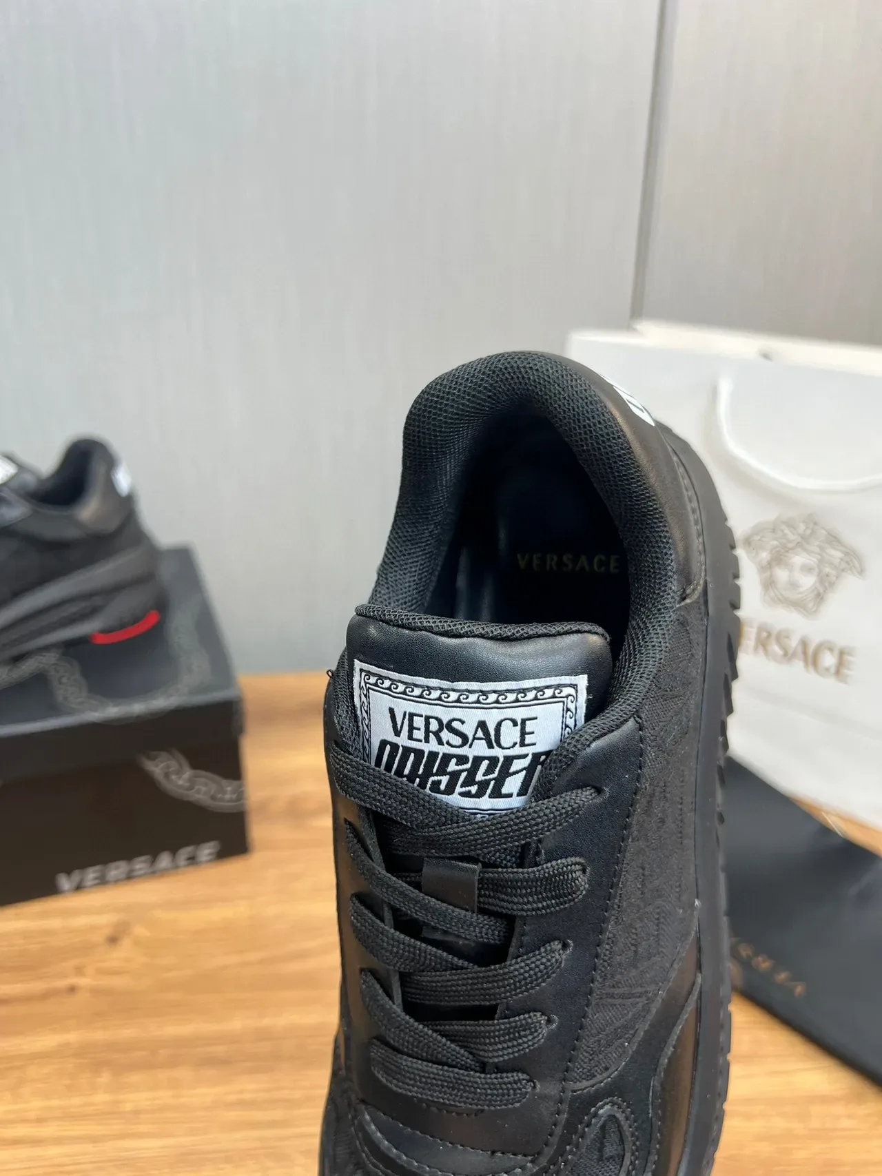 Versace Black Chunky Sole Embossed Greca Pattern Lifestyle Sneakers 7