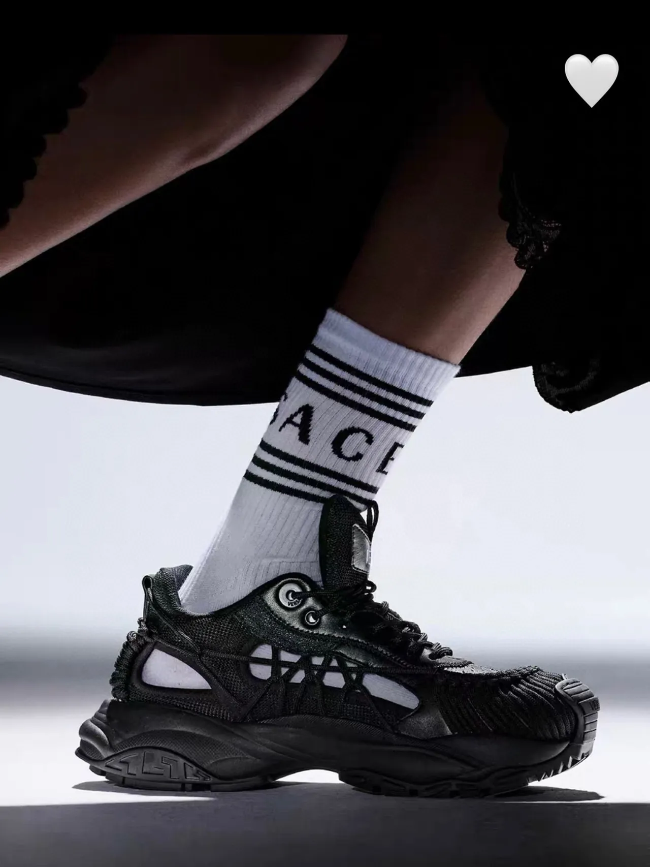 Versace Chain Reaction Black Woven Toe Chunky Sneakers 2