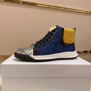 Versace Chain Reaction 蓝闪 Medusa 高帮生活休闲鞋