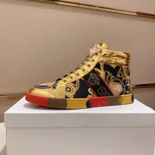 Versace Chain Reaction Metallic Gold Baroque Print Lifestyle Sneakers