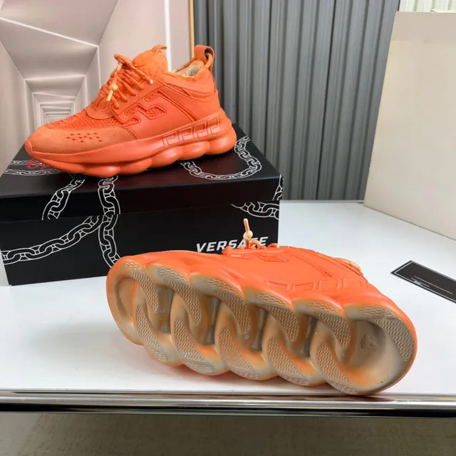 Versace Chain Reaction Monochromatic Orange Chunky Sneakers 2