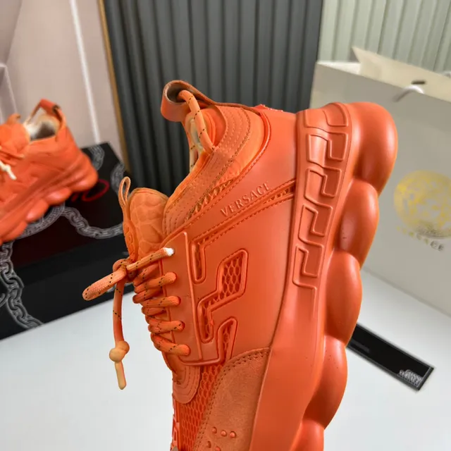 Versace Chain Reaction Monochromatic Orange Chunky Sneakers 3