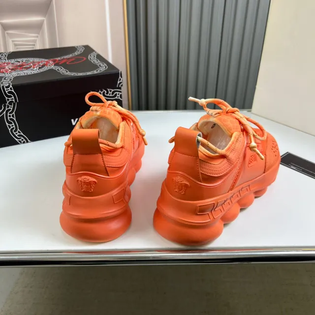 Versace Chain Reaction Monochromatic Orange Chunky Sneakers 6
