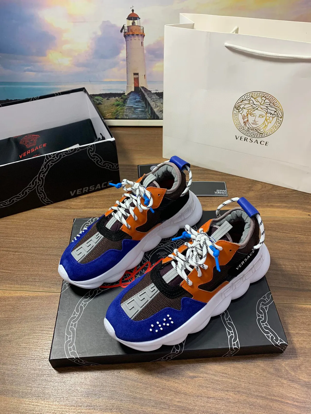 Versace Chain Reaction Multicolor Chunky Sneakers 8