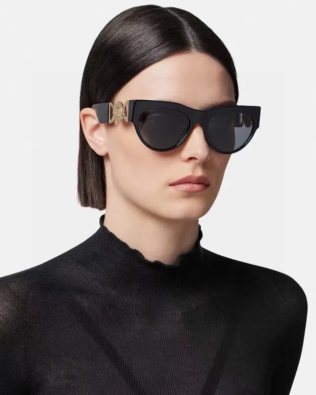 Versace Chain Reaction Tortoiseshell Oversized Cat-Eye Sunglasses 6