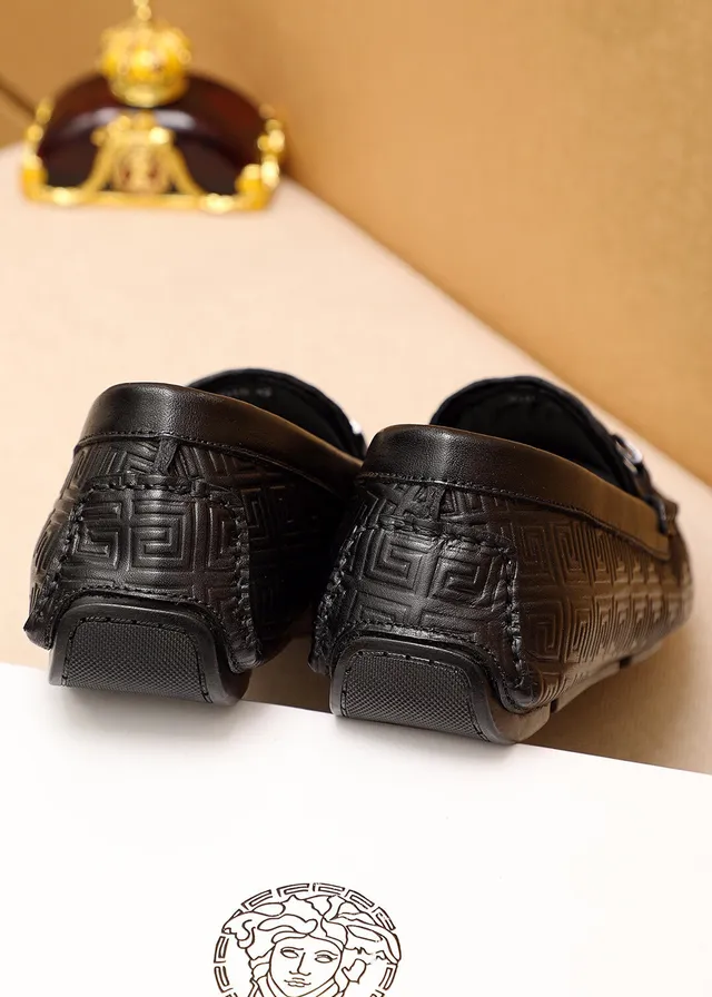 Versace Greca Odissea Black Embossed Loafers 3