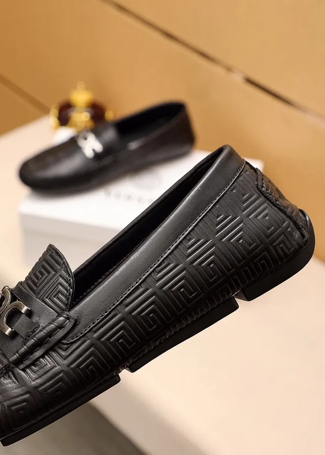 Versace Greca Odissea Black Embossed Loafers 4