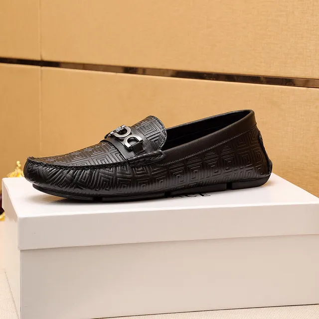 Versace Greca Odissea Black Embossed Loafers 6