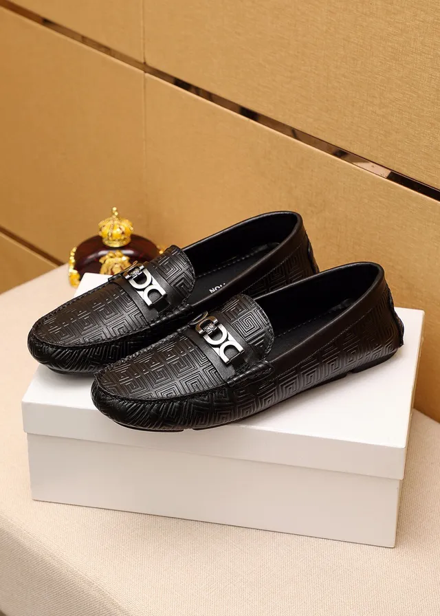 Versace Greca Odissea Black Embossed Loafers 8