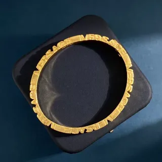 Versace Greca Odissea Pulsera Bangle Oro Grabado Logo