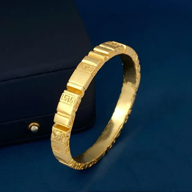 Versace Greca Odissea Bracelet Bangle Doré Gravé Logo 6