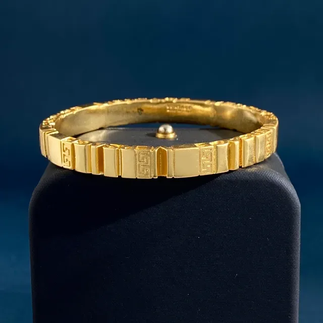 Versace Greca Odissea Bracelet Bangle Doré Gravé Logo 7