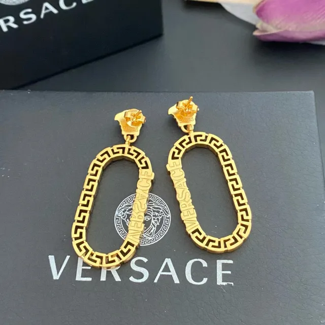 Versace Greca Odissea dourado cabeça Medusa aros ovais brincos 7