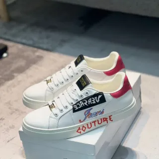 Versace Jeans Couture White Pink Graphic Lifestyle Sneakers