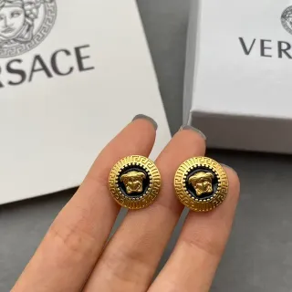 Versace Medusa 金色黑釉耳钉