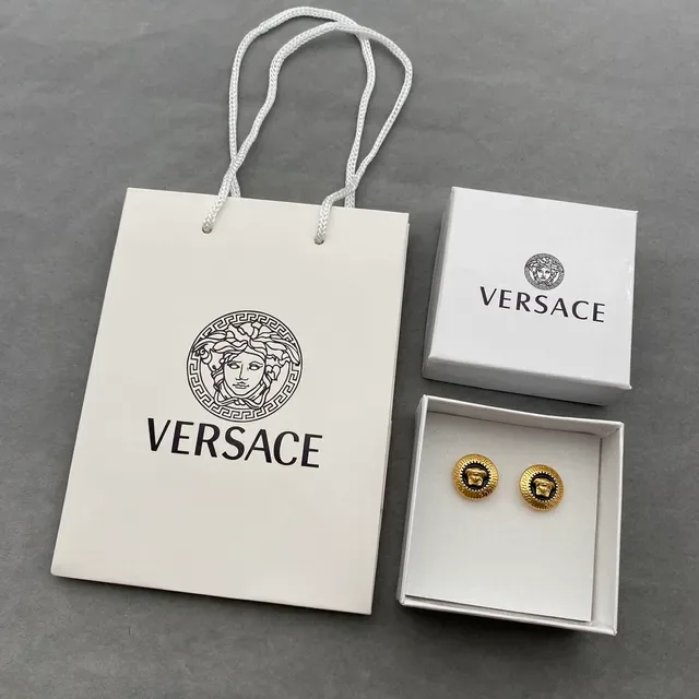 Versace Medusa Boucles d'Oreilles à Tige Doré Noir Émaillé 2