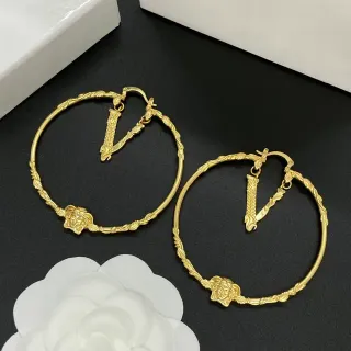 Versace Medusa 金色扭绳头饰耳环