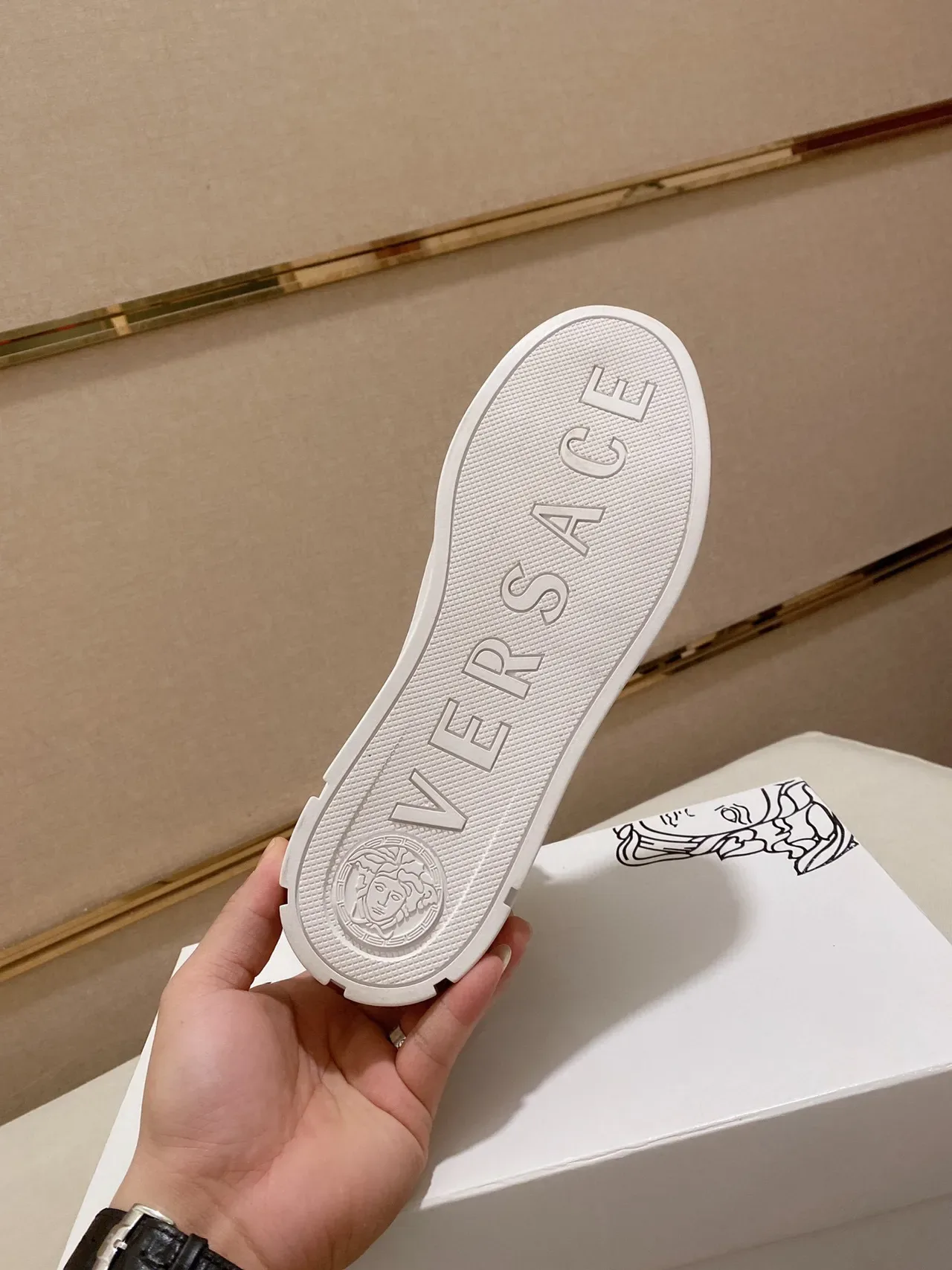Versace Odissea White Gold Baroque Print High-Top Lifestyle Sneaker 2