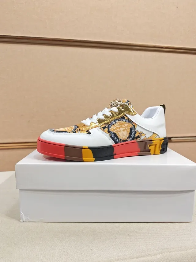 Versace Sneakers Lifestyle Blancs Multicolores Medusa-Print Low-Top 1