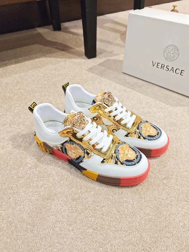 Versace Sneakers Lifestyle Blancs Multicolores Medusa-Print Low-Top 2