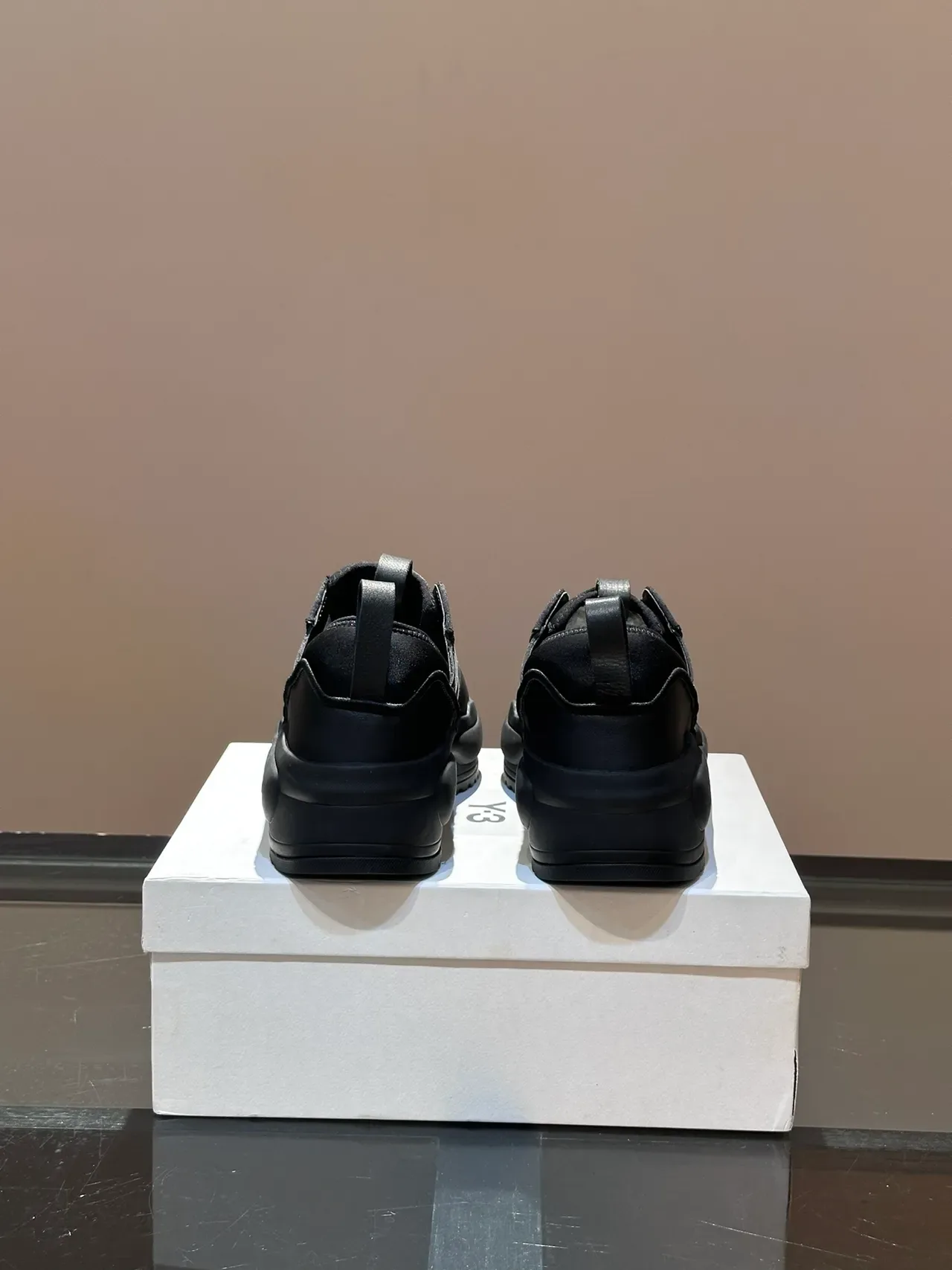 Y-3 Kaiwa Black Monochrome Deconstructed Upper Chunky Sneakers 4