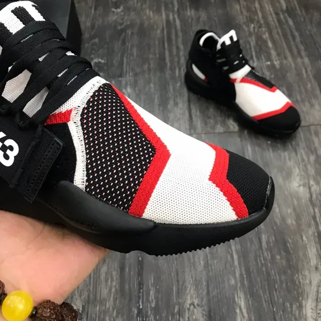 Y-3 Qasa Black Red Knit Upper Midfoot Strap Lifestyle Sneakers 7