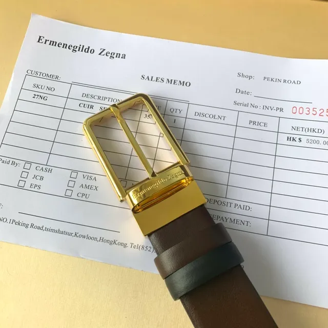 Ermenegildo Zegna Ceinture en cuir bicolore réversible marron noir 2