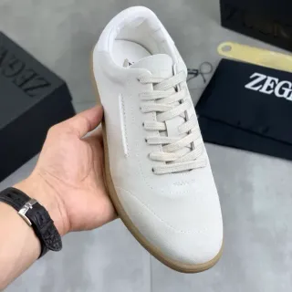 Zegna Off-White Suede Lifestyle Sneakers