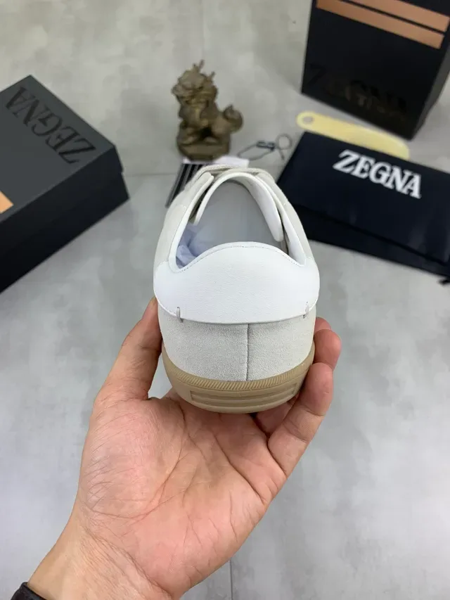 Zegna Off-White Camurça Lifestyle Tênis 3