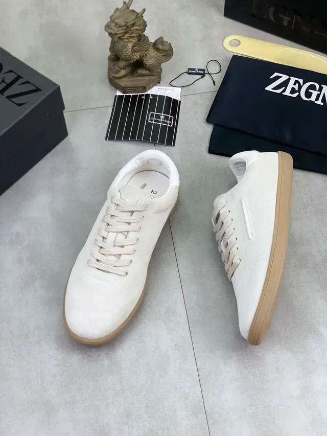 Zegna Off-White Camurça Lifestyle Tênis 5