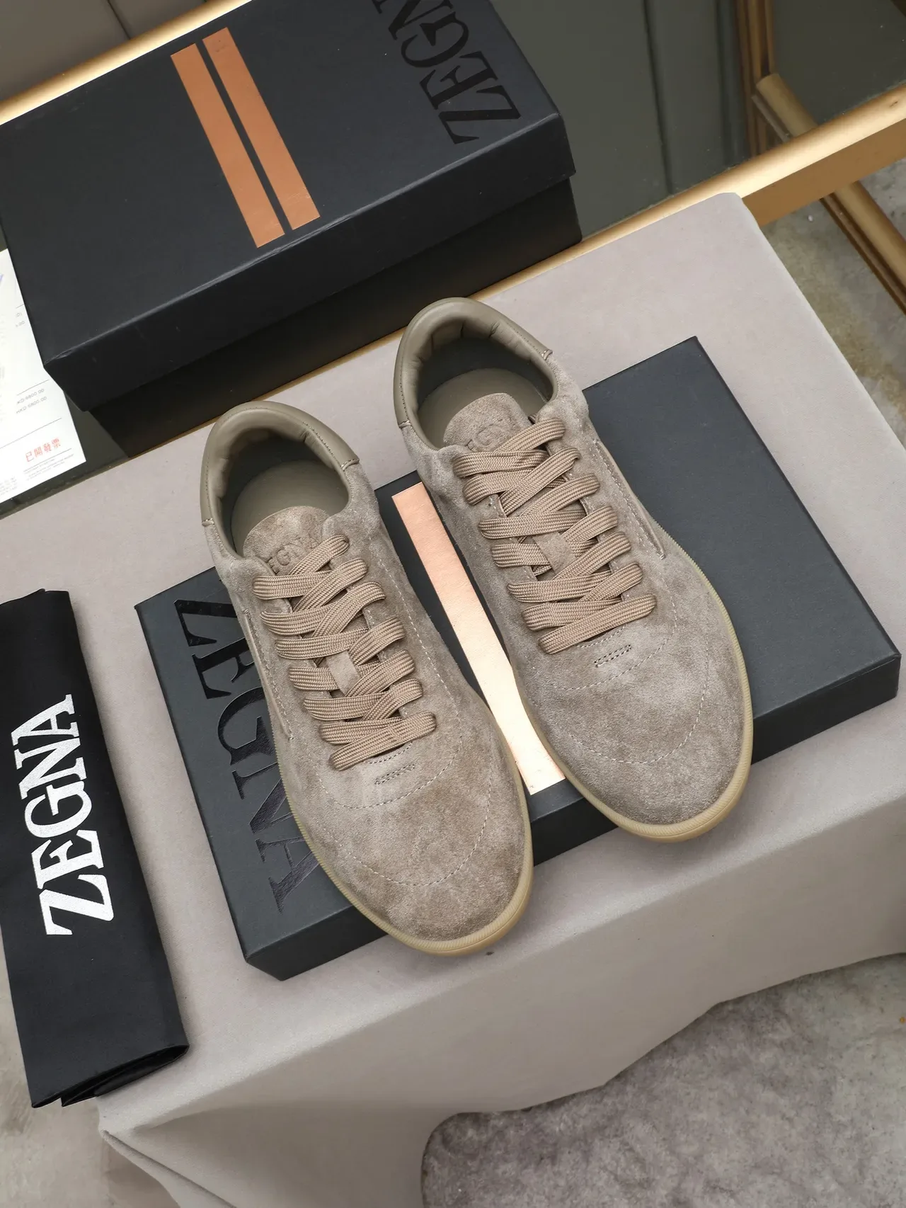 Zegna Suede Low-Top Gum Sole Sneaker 2