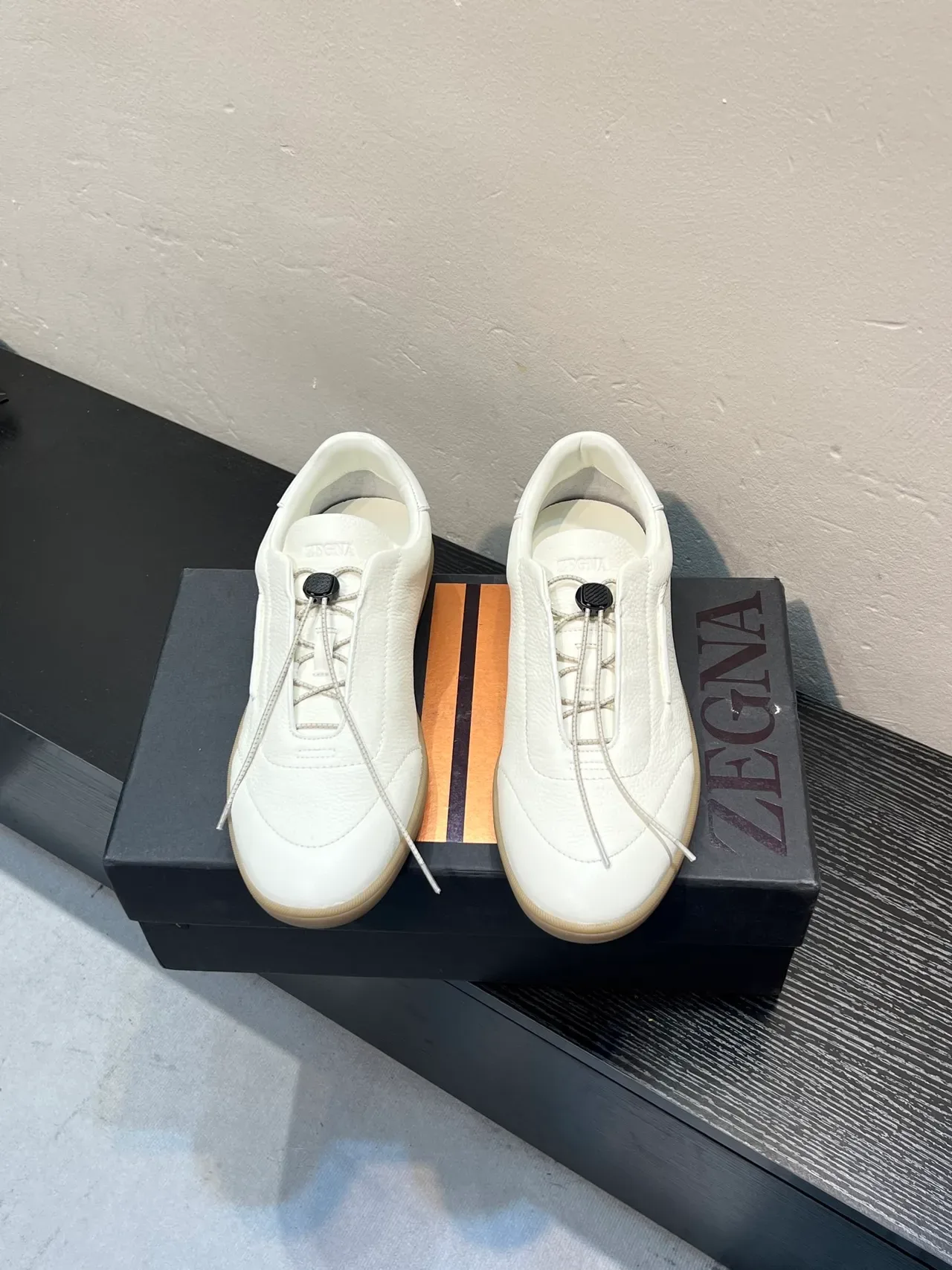 Zegna Basket Lifestyle en Cuir Pebbled Blanc 2