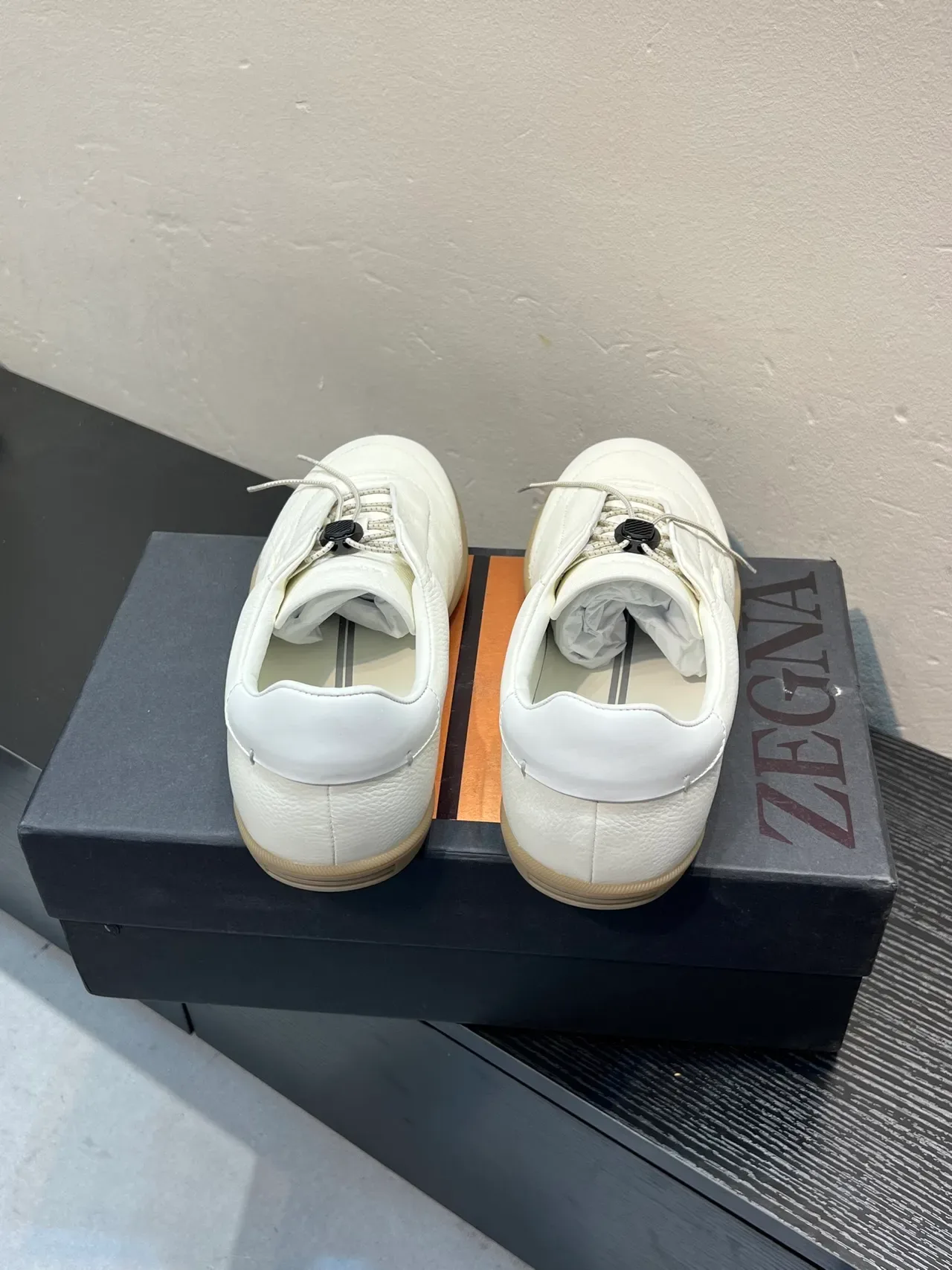 Zegna Basket Lifestyle en Cuir Pebbled Blanc 6