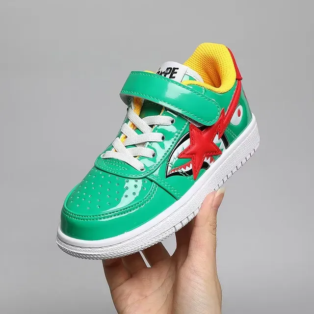 A Bathing Ape BAPE STA tênis lifestyle verde vermelho estrela 8