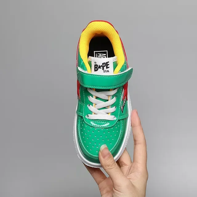 A Bathing Ape BAPE STA tênis lifestyle verde vermelho estrela 11