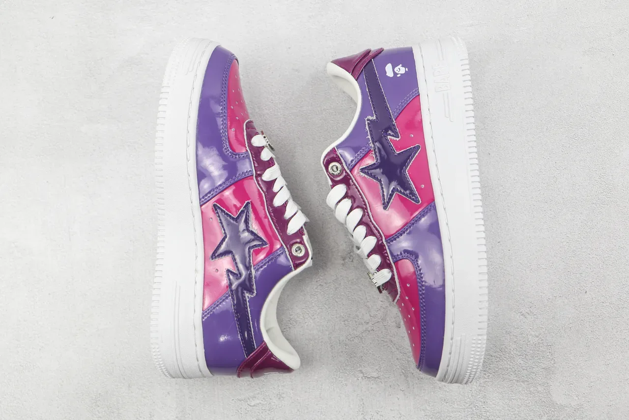 A Bathing Ape BAPE STA Magenta Purple Glossy Lifestyle Sneakers 2