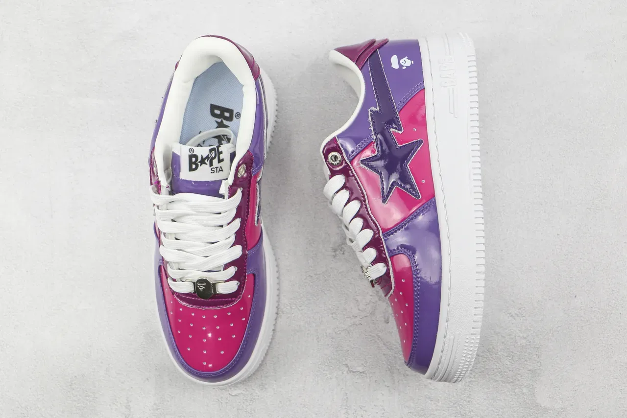 A Bathing Ape BAPE STA Magenta Purple Glossy Lifestyle Sneakers 3