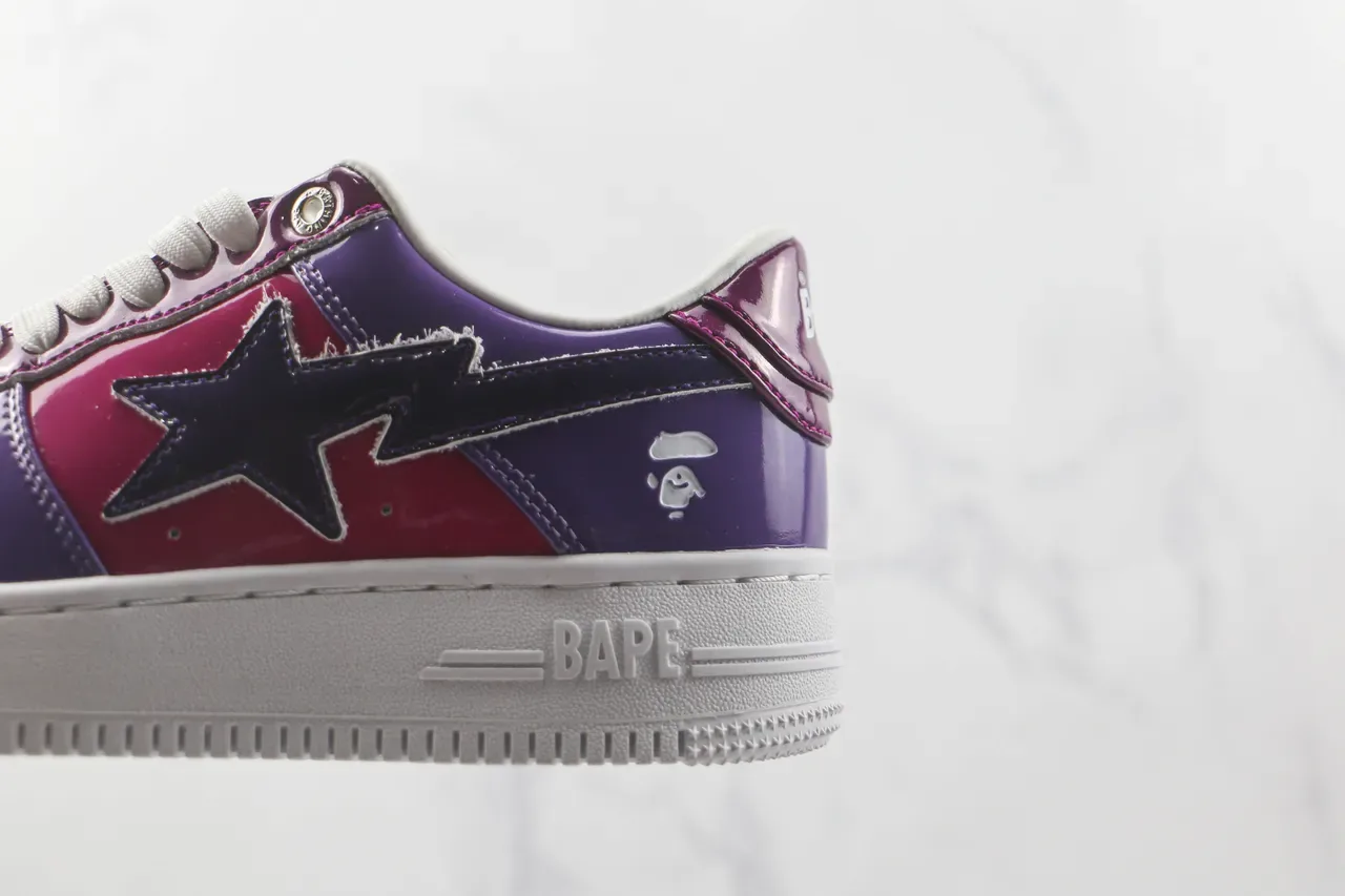 A Bathing Ape BAPE STA Magenta Purple Glossy Lifestyle Sneakers 7