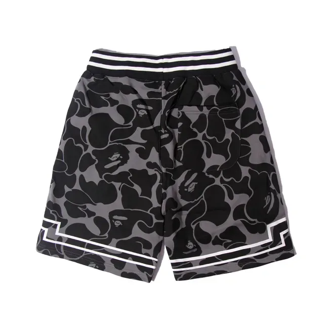 A Bathing Ape Black White ABC Camo Print Bold Logotype Shorts 2