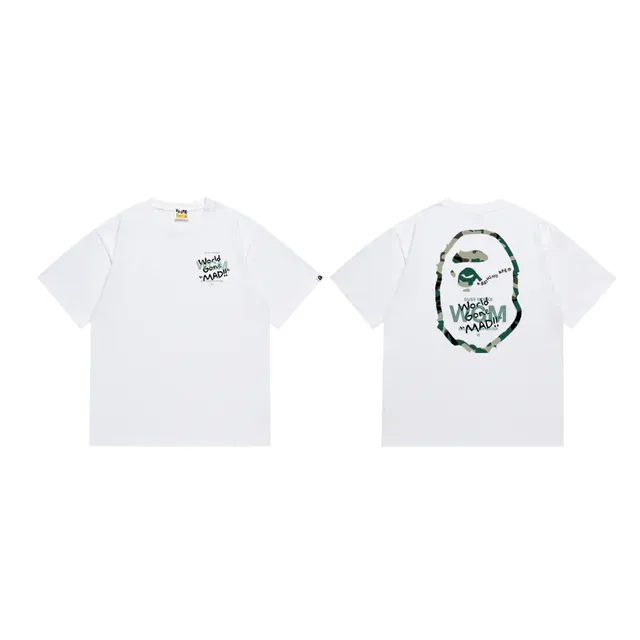 A Bathing Ape Graphic Print Camouflage Outline Ape Head T-Shirt 4