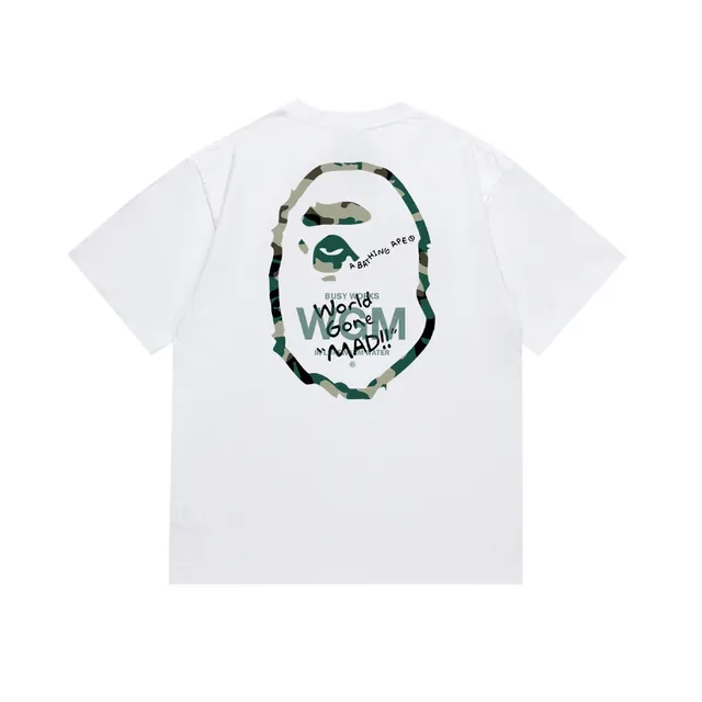 A Bathing Ape Graphic Print Camouflage Outline Ape Head T-Shirt 5