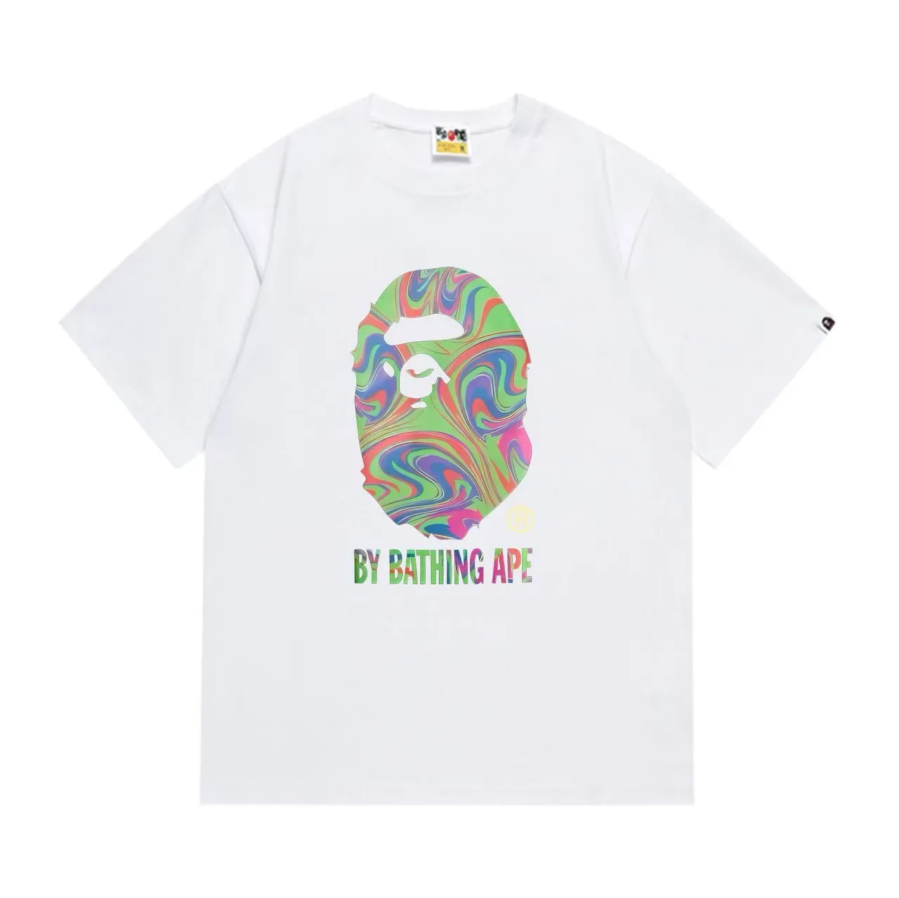 A Bathing Ape Psychedelic Swirl Ape Head Graphic T-Shirt 3