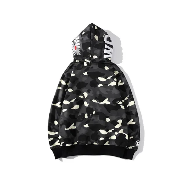 A Bathing Ape Shark Black White Full-Zip Hoodie 2