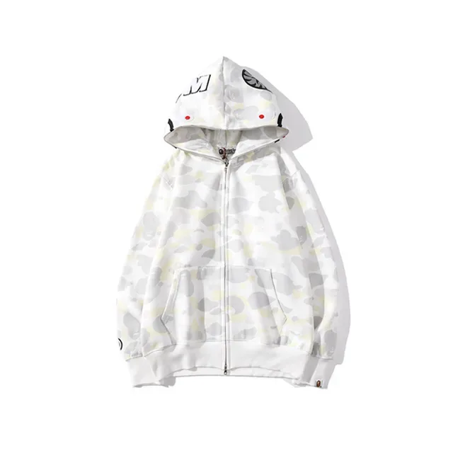 A Bathing Ape Shark Black White Full-Zip Hoodie 5